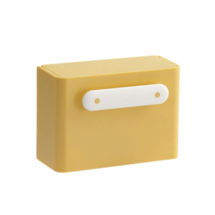 Waterproof Soap Box Detachable HIPS Wall Mountable Soap Draining Rack for Daily Use-Yellow.