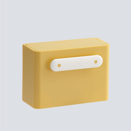 Waterproof Soap Box Detachable HIPS Wall Mountable Soap Draining Rack for Daily Use-Yellow.
