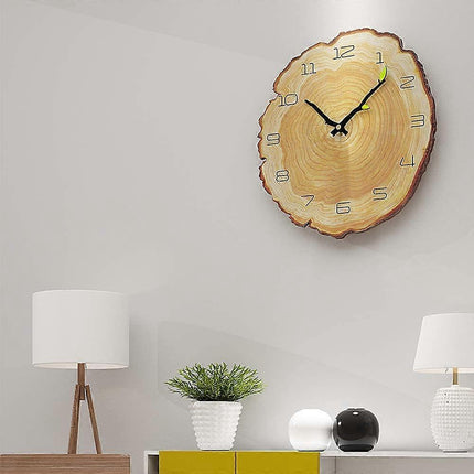 Silent Vintage Wall Clock Wood Wall Clock, Kitchen Wall Clock, Retro Vintage Wall Clock for Home Living Room Kitchen 28x30cm.