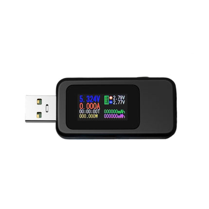 USB Tester LCD Digital Display Rapid Identification Plug And Play 160-Degree Wide Viewing Angle 65W/120W Charger Tester for Mobile Phone - Black.