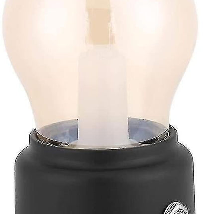 Retro Led Night Light Usb Rechargeable Table Lamp Bedside Lamp For Bedroom, Hallway, Kitchen,(black).