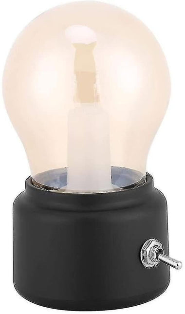 Retro Led Night Light Usb Rechargeable Table Lamp Bedside Lamp For Bedroom, Hallway, Kitchen,(black).