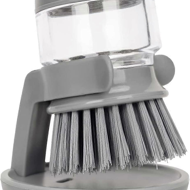 Soap Brush with Organizer, Kitchen Dish Brush Set for Cleaning Pots and Pans (Grey).