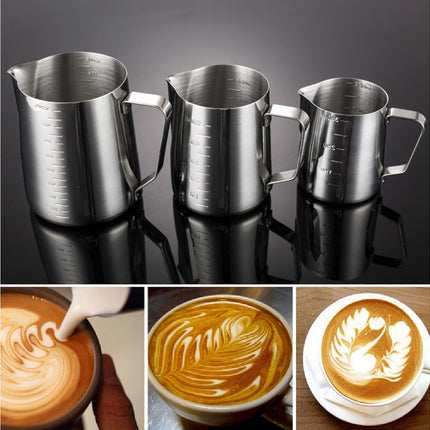 350/600/1000ML Stainless Steel DIY Coffee Jug Milk Frothing Craft Pitcher Cup-S.