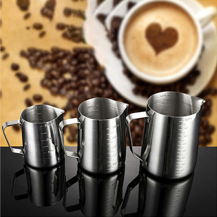 350/600/1000ML Stainless Steel DIY Coffee Jug Milk Frothing Craft Pitcher Cup-S.