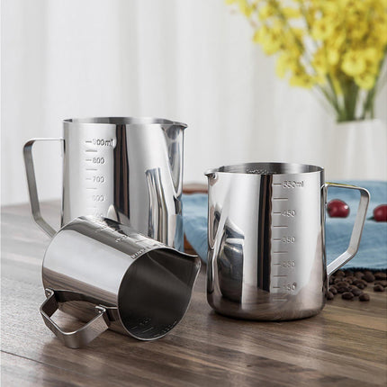 350/600/1000ML Stainless Steel DIY Coffee Jug Milk Frothing Craft Pitcher Cup-S.