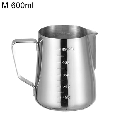 350/600/1000ML Stainless Steel DIY Coffee Jug Milk Frothing Craft Pitcher Cup-S.