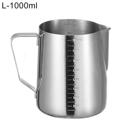 350/600/1000ML Stainless Steel DIY Coffee Jug Milk Frothing Craft Pitcher Cup-S.
