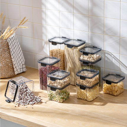 Clear Food Storage Box Container Moisture Proof Grain Bottle Jar Kitchen Supply-2.