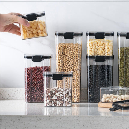 Clear Food Storage Box Container Moisture Proof Grain Bottle Jar Kitchen Supply-2.