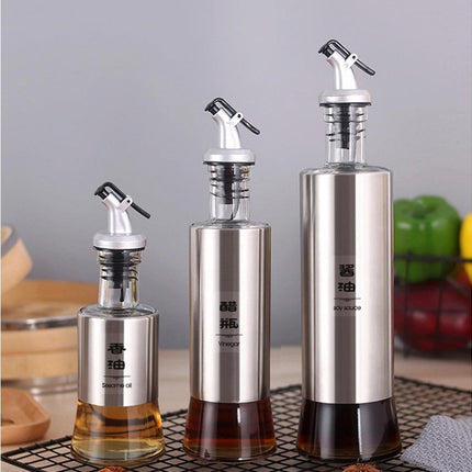200/350/500ml Stainless Steel Oil Vinegar Bottle Dispenser Cruet Kitchen Gadget-200ML.