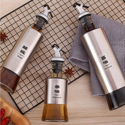 200/350/500ml Stainless Steel Oil Vinegar Bottle Dispenser Cruet Kitchen Gadget-200ML.