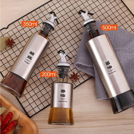 200/350/500ml Stainless Steel Oil Vinegar Bottle Dispenser Cruet Kitchen Gadget-200ML.