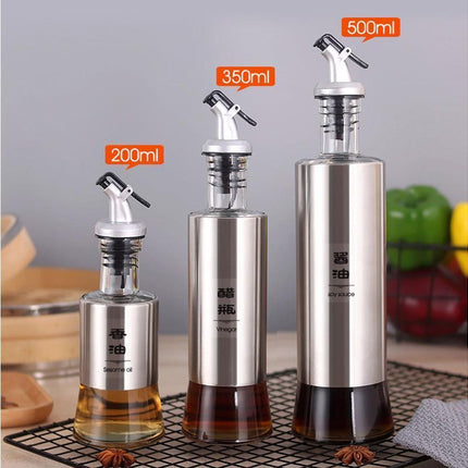 200/350/500ml Stainless Steel Oil Vinegar Bottle Dispenser Cruet Kitchen Gadget-200ML.