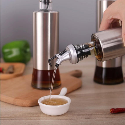 200/350/500ml Stainless Steel Oil Vinegar Bottle Dispenser Cruet Kitchen Gadget-200ML.
