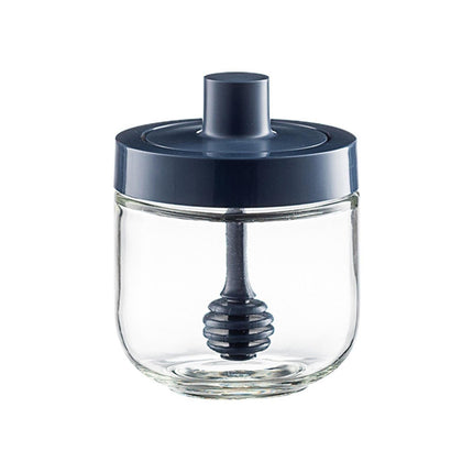 One-piece Design Seasoning Jar Smooth Edge Glass Multi-purpose Spice Bottle Cooking Gadget-Blue.