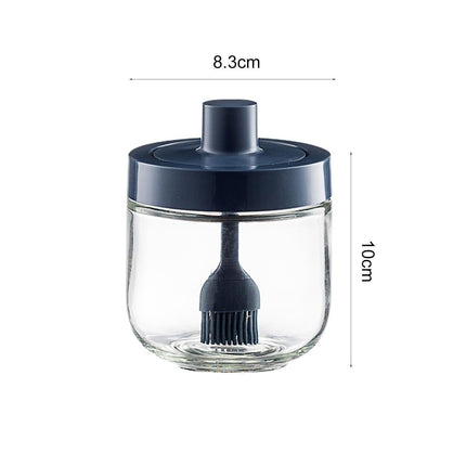 One-piece Design Seasoning Jar Smooth Edge Glass Multi-purpose Spice Bottle Cooking Gadget-Blue.