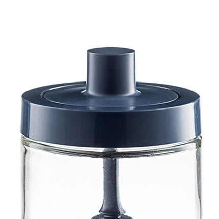 One-piece Design Seasoning Jar Smooth Edge Glass Multi-purpose Spice Bottle Cooking Gadget-Blue.