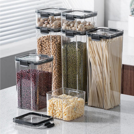 Clear Food Storage Box Container Moisture Proof Grain Bottle Jar Kitchen Supply-4.