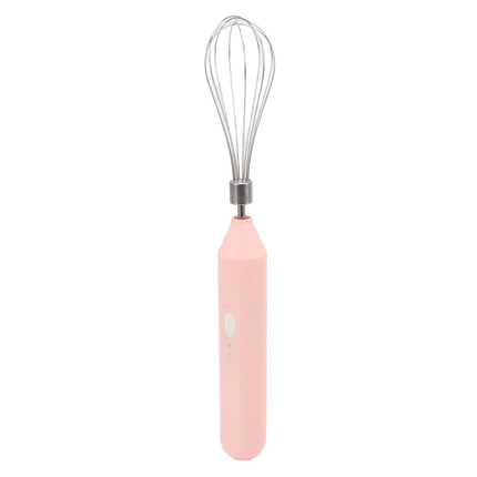 Electric Egg Beater, USB Charging Milk Frother, Portable Cordless Drink Mixer with Stainless Steel Whisk, Pink.