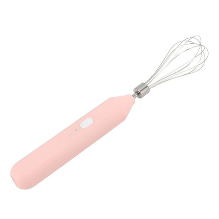 Electric Egg Beater, USB Charging Milk Frother, Portable Cordless Drink Mixer with Stainless Steel Whisk, Pink.