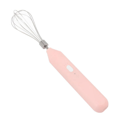 Electric Egg Beater, USB Charging Milk Frother, Portable Cordless Drink Mixer with Stainless Steel Whisk, Pink.