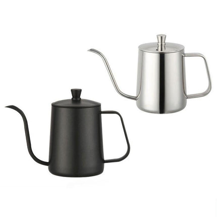 600ml Pour Over Kettle Coffee Maker Stainless Steel Gooseneck Drip Tea Pot Jug-Black 600ML.