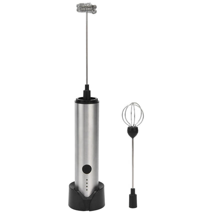 Stainless Steel Electric Milk Frother, Handheld Egg Beater, USB Charging, Mini Mixer.