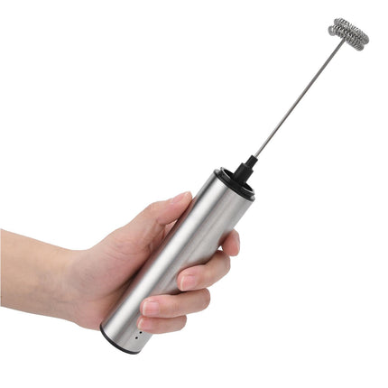 Stainless Steel Electric Milk Frother, Handheld Egg Beater, USB Charging, Mini Mixer.