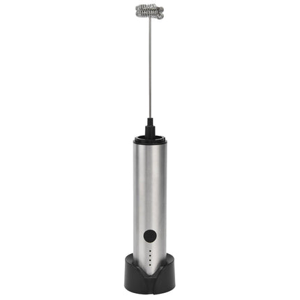 Stainless Steel Electric Milk Frother, Handheld Egg Beater, USB Charging, Mini Mixer.