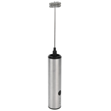Stainless Steel Electric Milk Frother, Handheld Egg Beater, USB Charging, Mini Mixer.