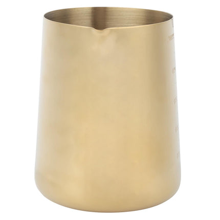 Stainless Steel Coffee Milk Frothing Cup Pitcher, Jug with Scale for Home Coffee & Latte Art, Gold, 600ml.