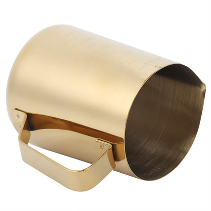 Stainless Steel Coffee Milk Frothing Cup Pitcher, Jug with Scale for Home Coffee & Latte Art, Gold, 600ml.
