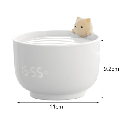 Alarm Clocks USB Powered Cats Teacup ABS LED Night Light Digital Clock for Desk - Yellow.
