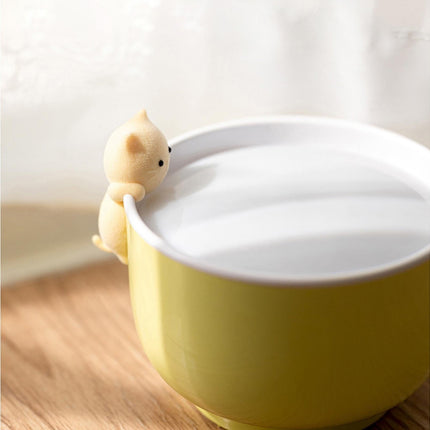 Alarm Clocks USB Powered Cats Teacup ABS LED Night Light Digital Clock for Desk - Yellow.