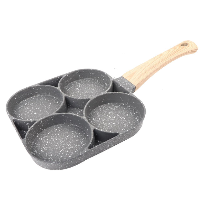 4-Hole Non-Stick Frying Pan, Egg & Pancake Cooking Pan, Induction & Gas Cooker.