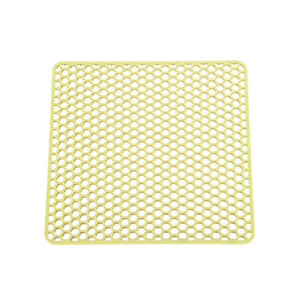 More Thicken Multi-use Drain Mat Silicone Stretchy Honeycombed Bowl Holding Mat for Home-Yellow M.