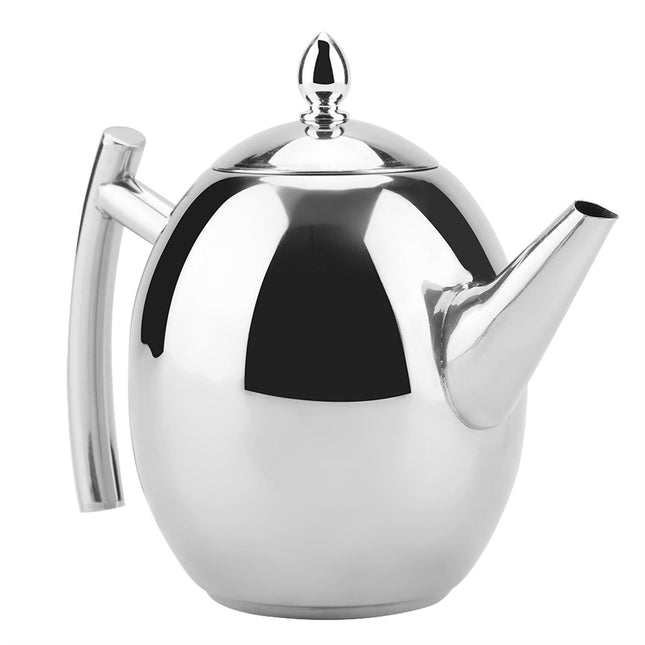 Stainless Steel Teapot, Tea & Coffee Water Kettle with Removable Mesh Filter, 1500ml.