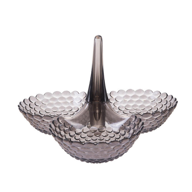 Practical Stable Dessert Plate Multi-use Exquisite Plastic Structure Cake Plate for Home-Black.