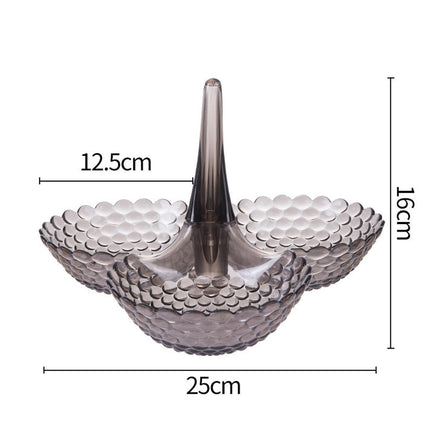 Practical Stable Dessert Plate Multi-use Exquisite Plastic Structure Cake Plate for Home-Black.