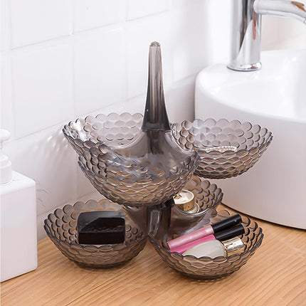 Practical Stable Dessert Plate Multi-use Exquisite Plastic Structure Cake Plate for Home-Black.