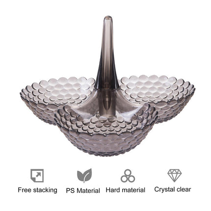 Practical Stable Dessert Plate Multi-use Exquisite Plastic Structure Cake Plate for Home-Black.