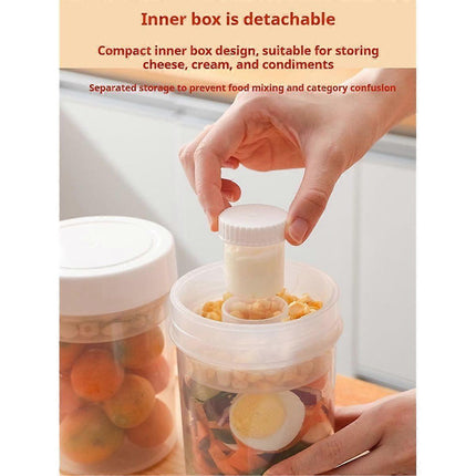 2pcs Leakproof Salad Jars 3in1 with Dressing Cup Container for Meal Prep Lunch.