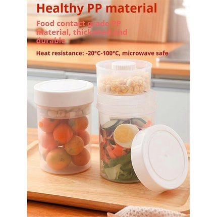 2pcs Leakproof Salad Jars 3in1 with Dressing Cup Container for Meal Prep Lunch.