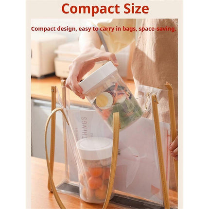2pcs Leakproof Salad Jars 3in1 with Dressing Cup Container for Meal Prep Lunch.