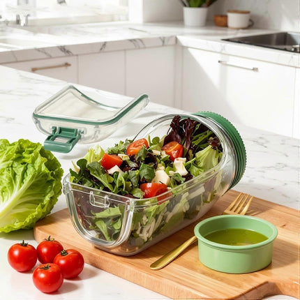 1pc Salad Pod Mason Jar Side Open Portable Salad Container with Lid for Travel.