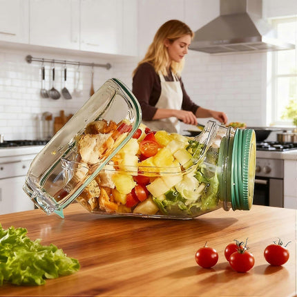 1pc Salad Pod Mason Jar Side Open Portable Salad Container with Lid for Travel.