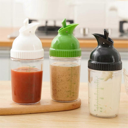 2pcs Salad Dressing Containers Leakproof Shaker Bottles with Lid for Kitchen Use.
