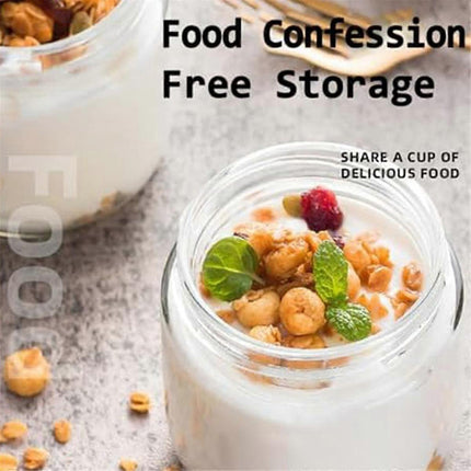 2pcs Oats Containers with Airtight Lids Wide Mouth Glass Mason Salad Jars Leakproof.