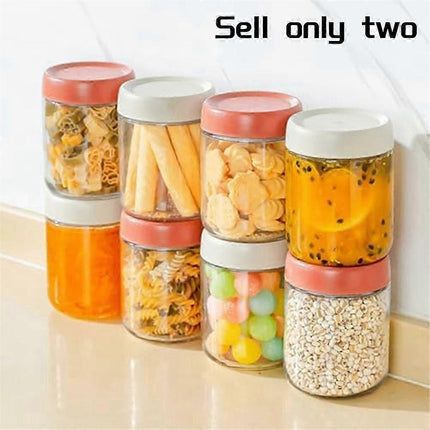 2pcs Oats Containers with Airtight Lids Wide Mouth Glass Mason Salad Jars Leakproof.